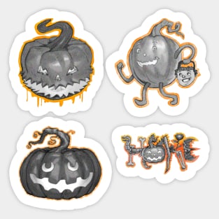 Halloween Grey Jack O' Lantern Sticker Pack Sticker